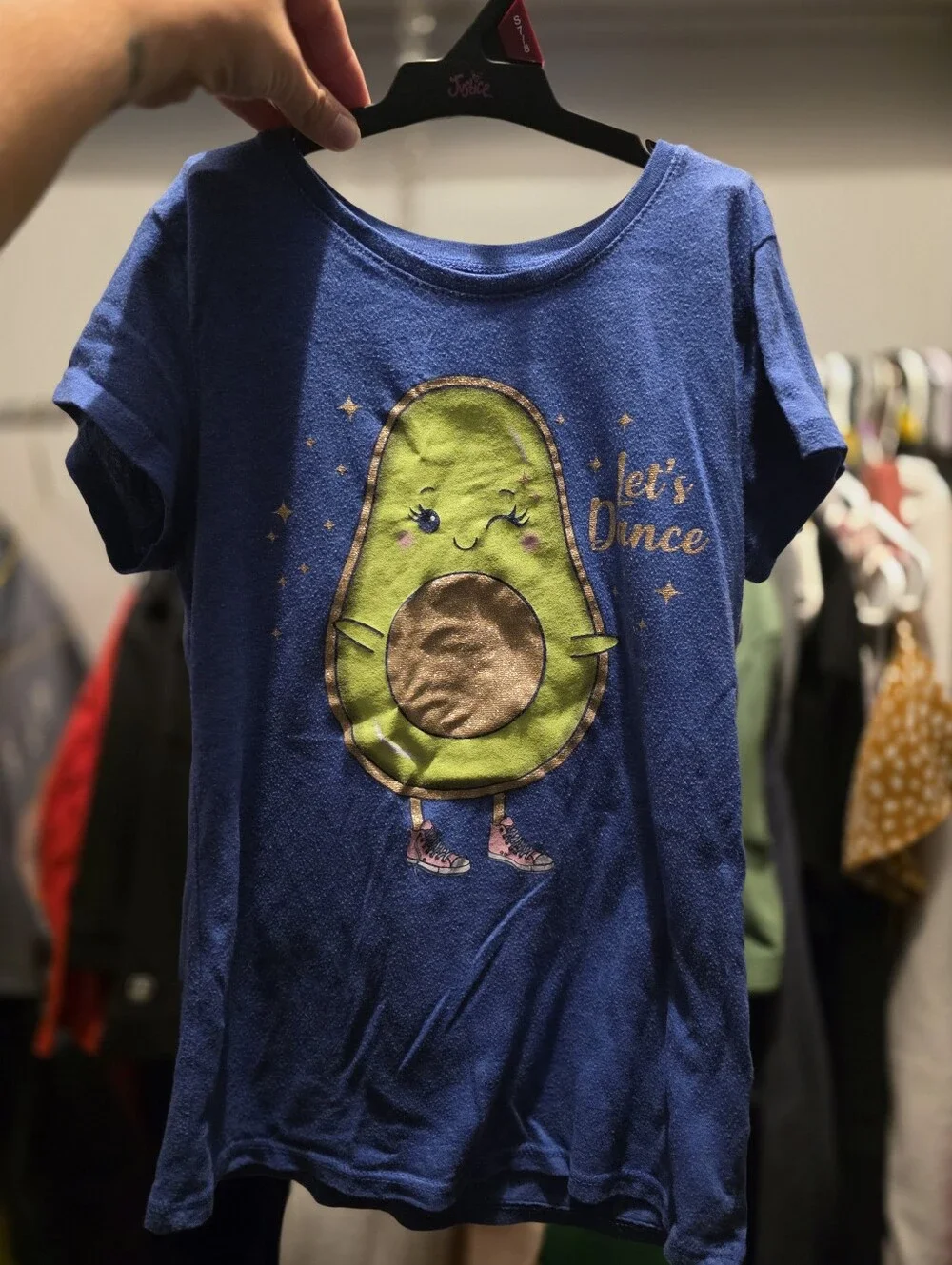 The Children's Place Girls Avocado Let's Dance Blue with Gold Sparkles T-Shirt